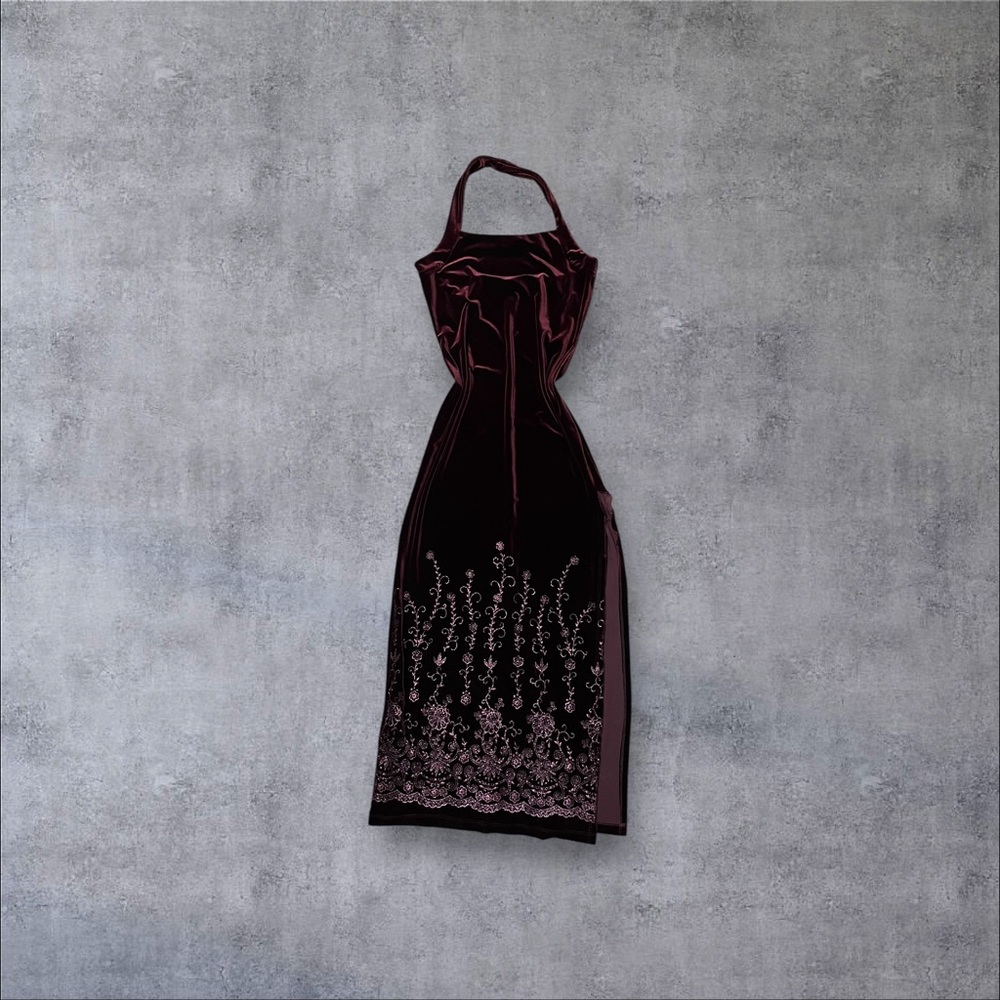 Burgundy Velvet Gown